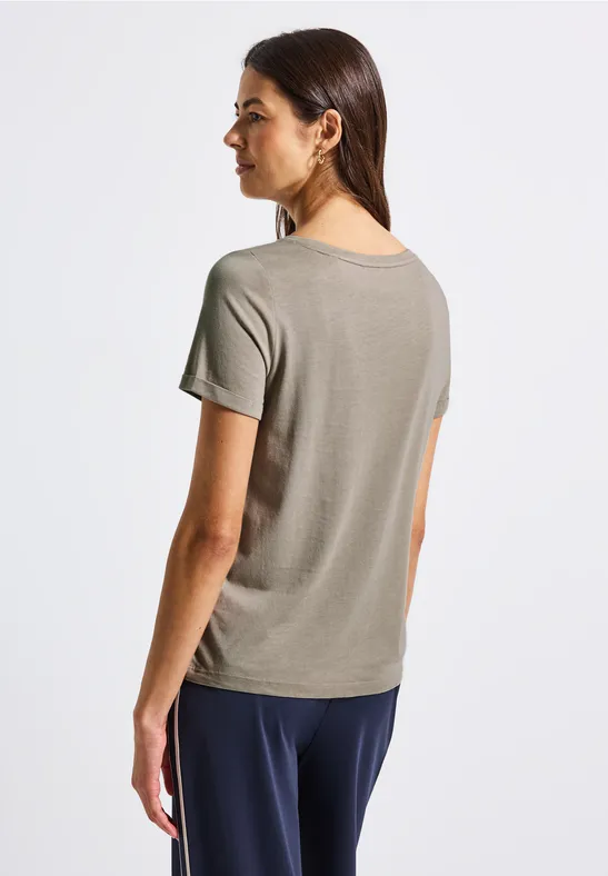 Artwork Shirt mit Turn-Up