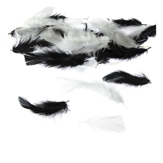 Black and White Harlequin Feather Mix 5g