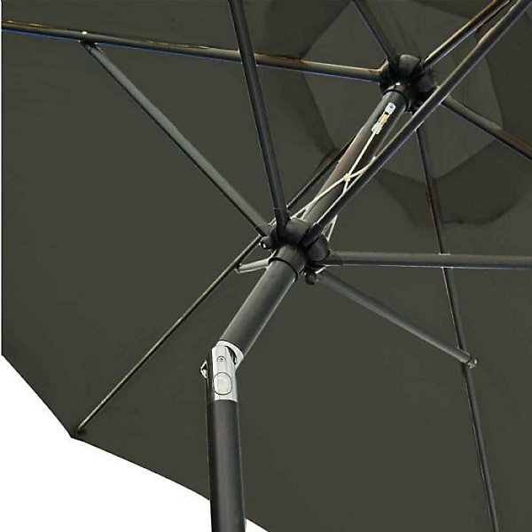 Parasol - PROVENCE OUTILLAGE - Déporté 3m - Aluminium - Gris anthracite - Hexagonal