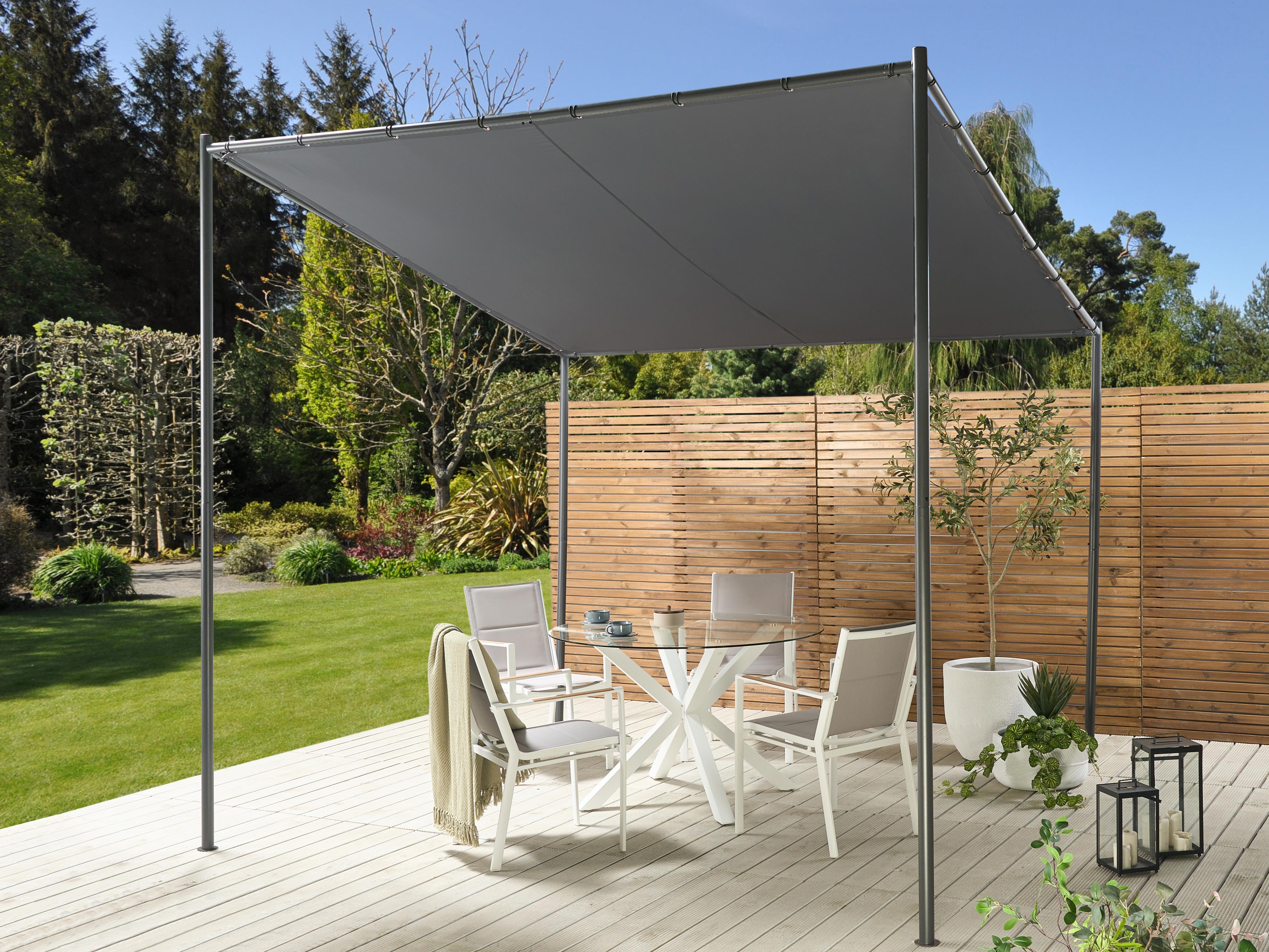 Gazebo VIMINO Metal 282 cm 294 cm Dark Grey
