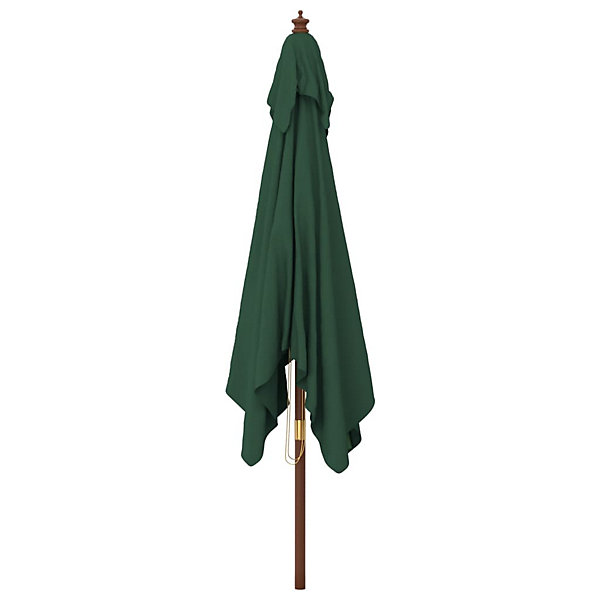 Parasol de jardin avec mât en bois vert Helloshop26