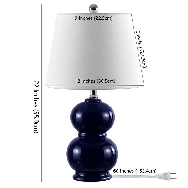 SAFAVIEH Lighting 22-inch Everlee Ceramic Table Lamp - 12" x 12" x 22"