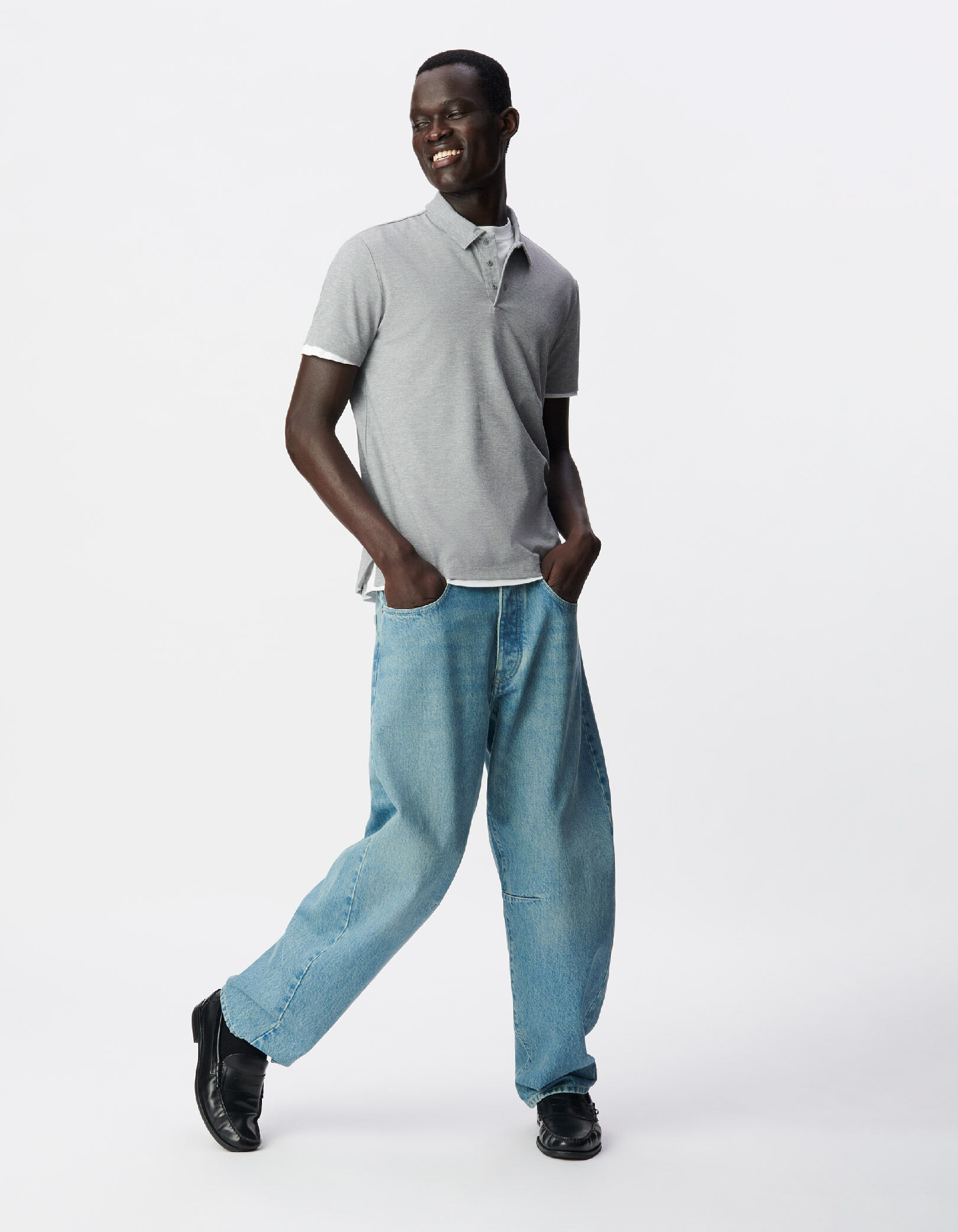 Polo manches courtes gris DRY FAST Homme