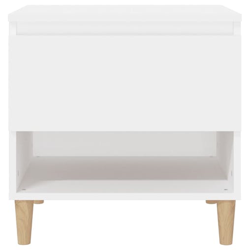 NNEVL Bedside Table White 50x46x50 cm Engineered Wood