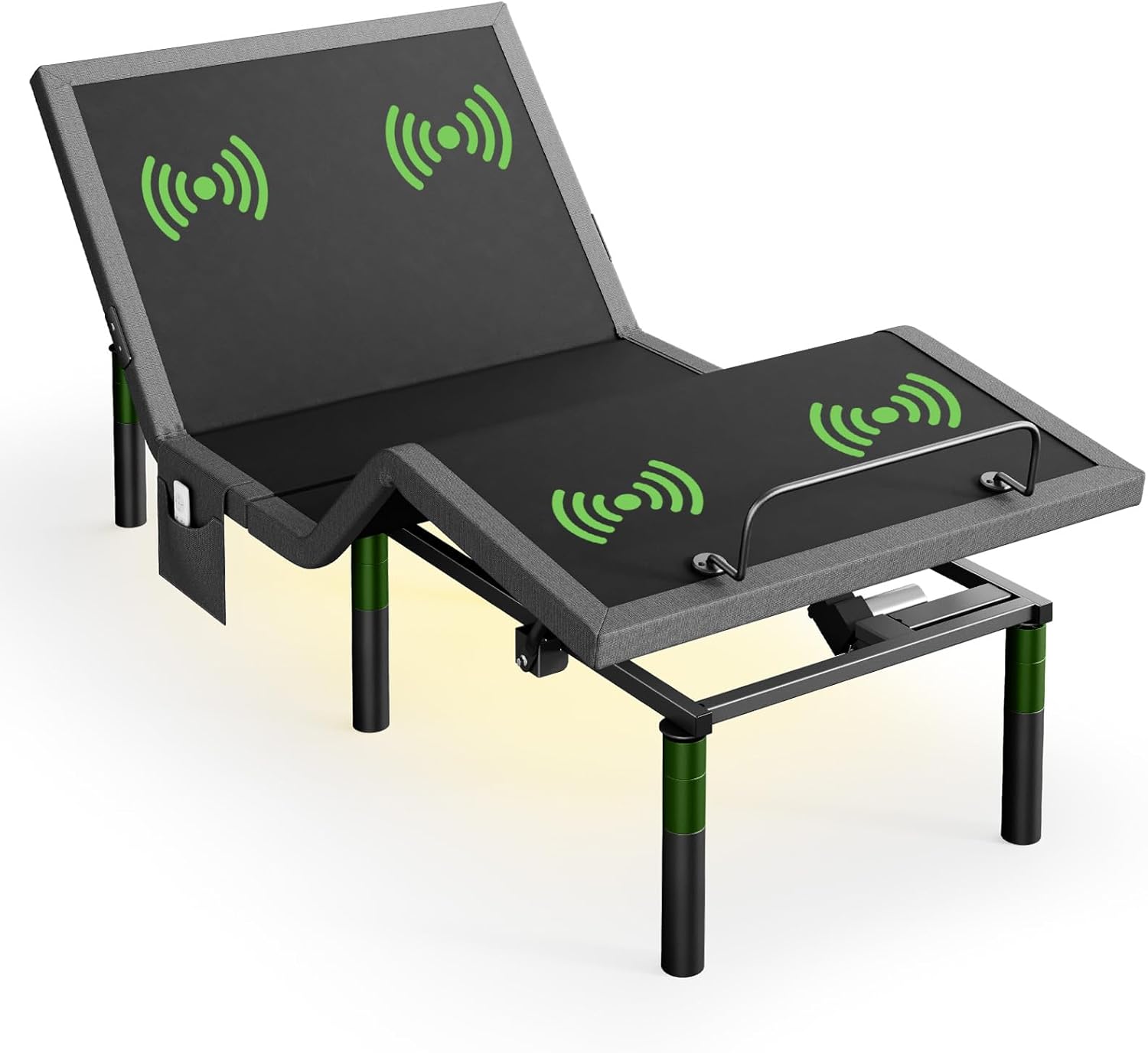 Marsail MS01-2 Twin XL Adjustable Bed Base with Massage-APP Connects Adjustable Bed Frame with 4 Height Options, 3 Minutes Fast Assembly, Wireless Control Adjustable Bed with Under-Bed Nightlight