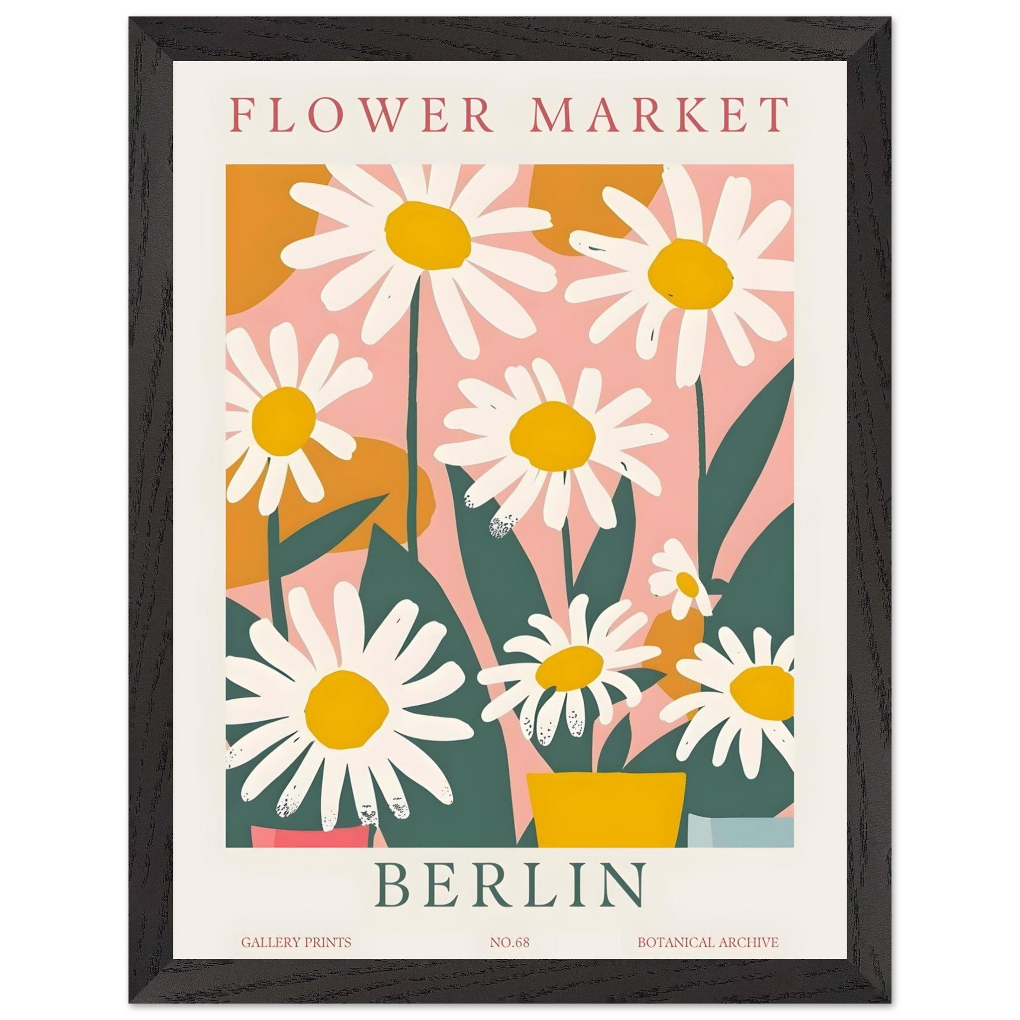 Artfulprints Poster met Lijst Flower market - Berlin II  - 30x40 cm - Meerkleurig