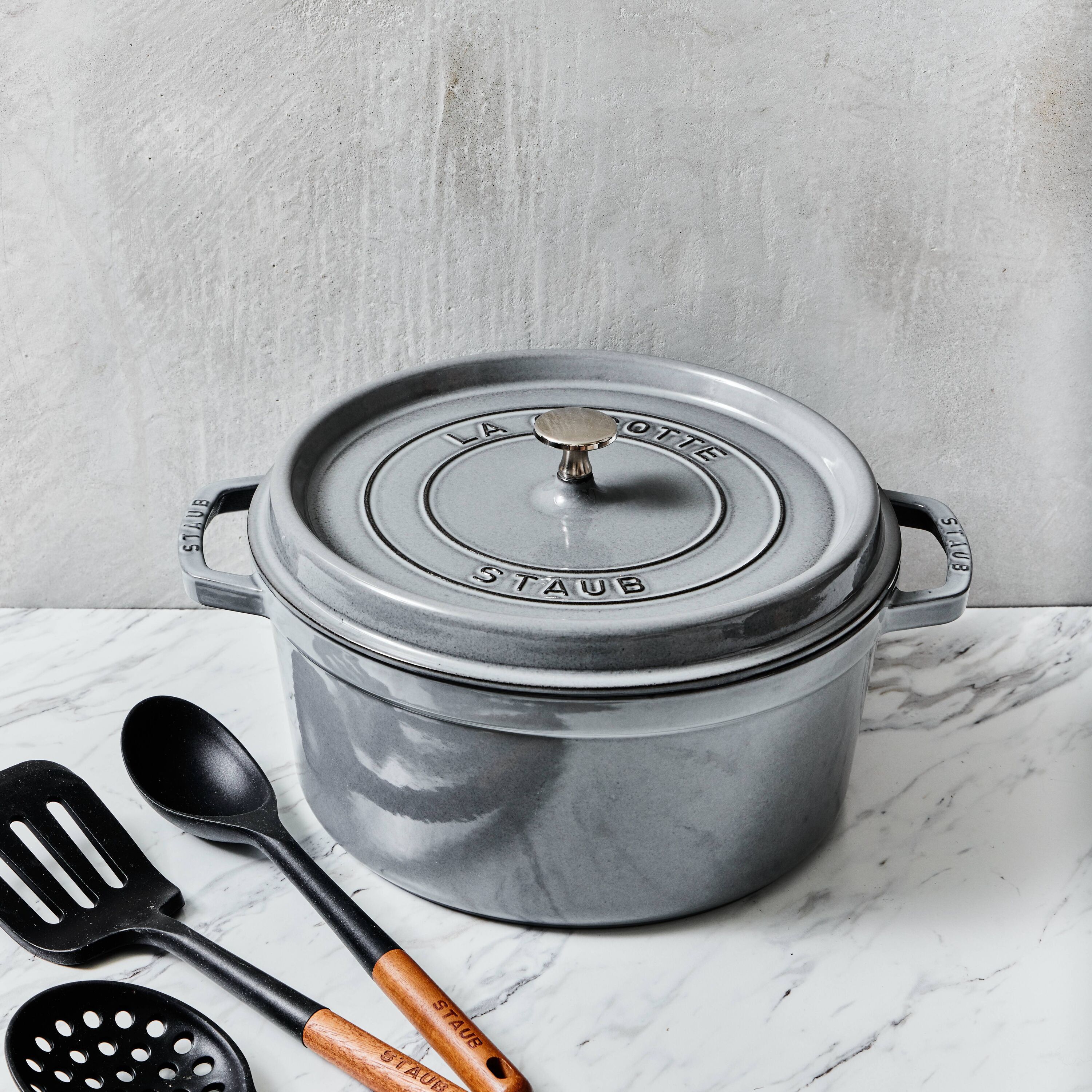 24 cm round Cast iron Cocotte graphite-grey