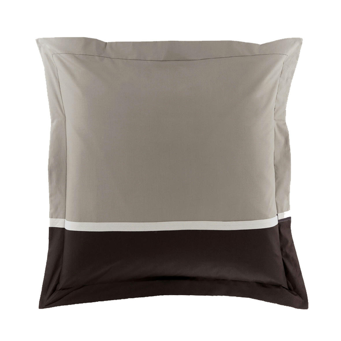 TOI&MOI - Taie de traversin bicolore en percale de coton tabac/43x190