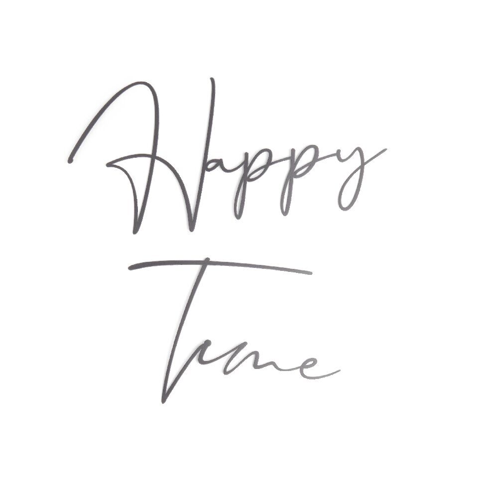 Décoration murale Happy Time métal noir 41xH20cm