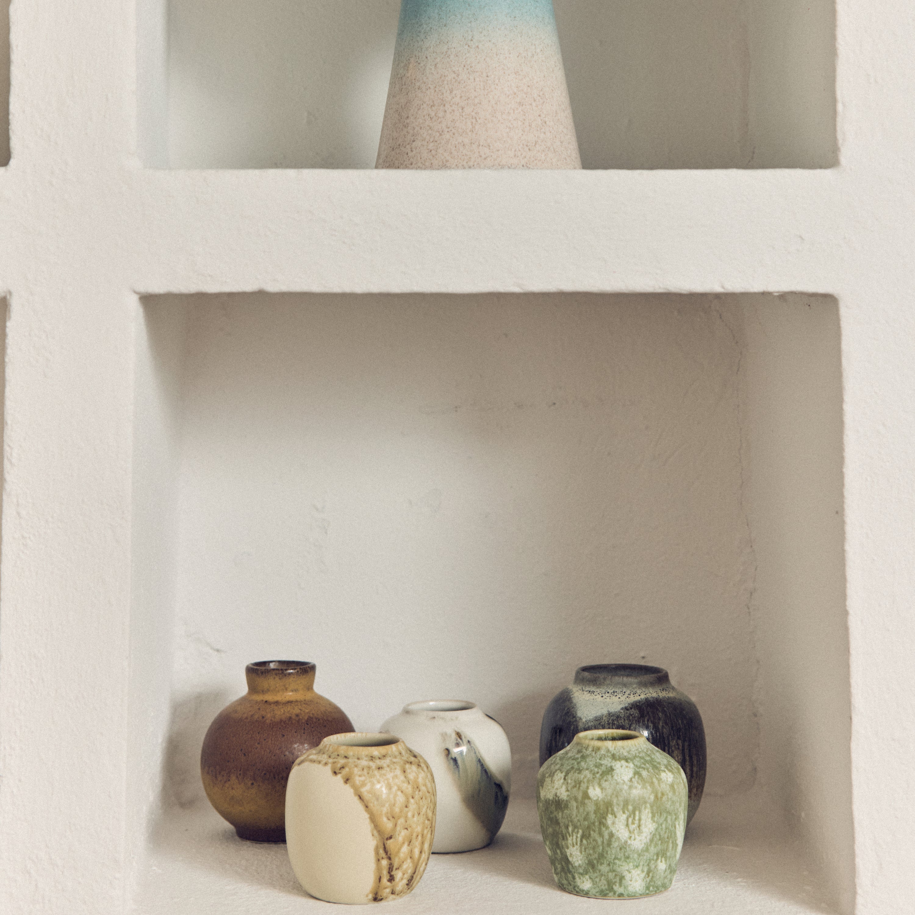 HKliving 70's Ceramics Vaas Set van 4 - Canyon