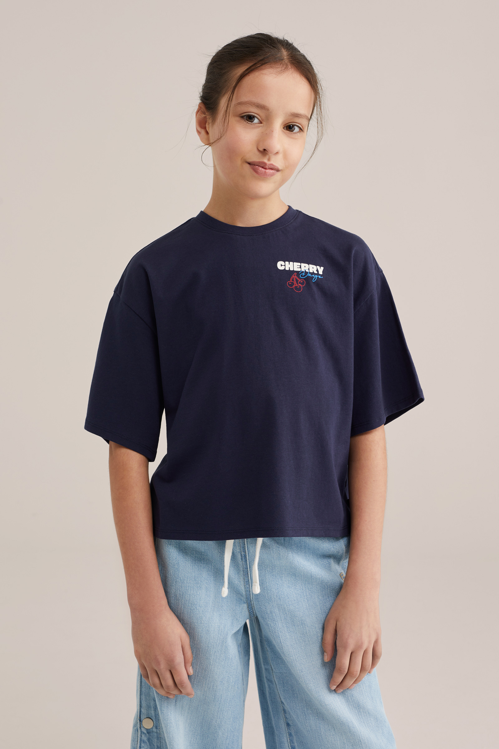 Meisjes oversized T-shirt met print