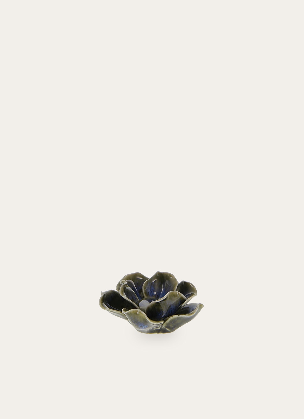 FLEUR DÉCORATIVE EN GRÈS COLORÉ Bleu ORAGE