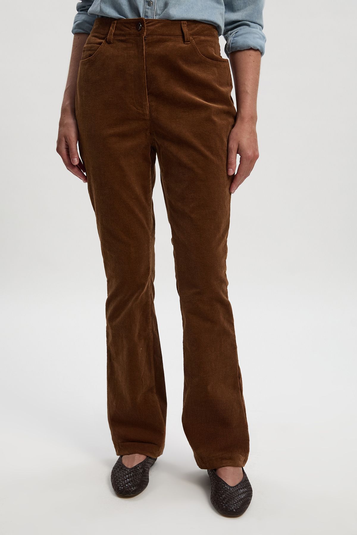 KarenMillen Petite Stretch Cord Kickflare Jean