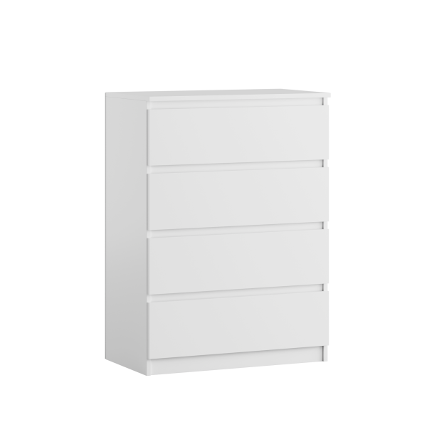 Komoda BASIC 4 szuflady – Biała | 71x97x40 cm