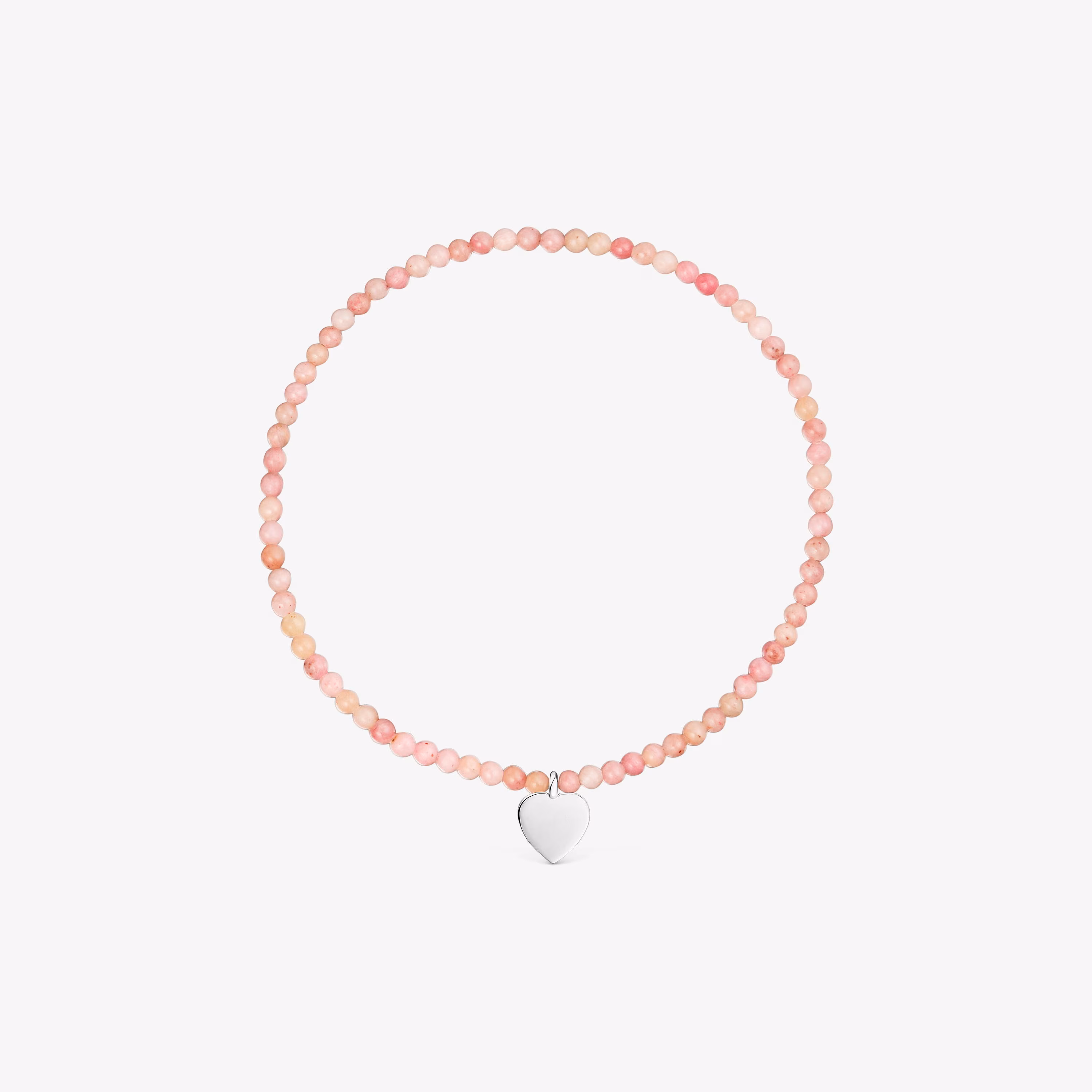 Pulsera elástica con rodonita y corazón de plata TOUS Motivos