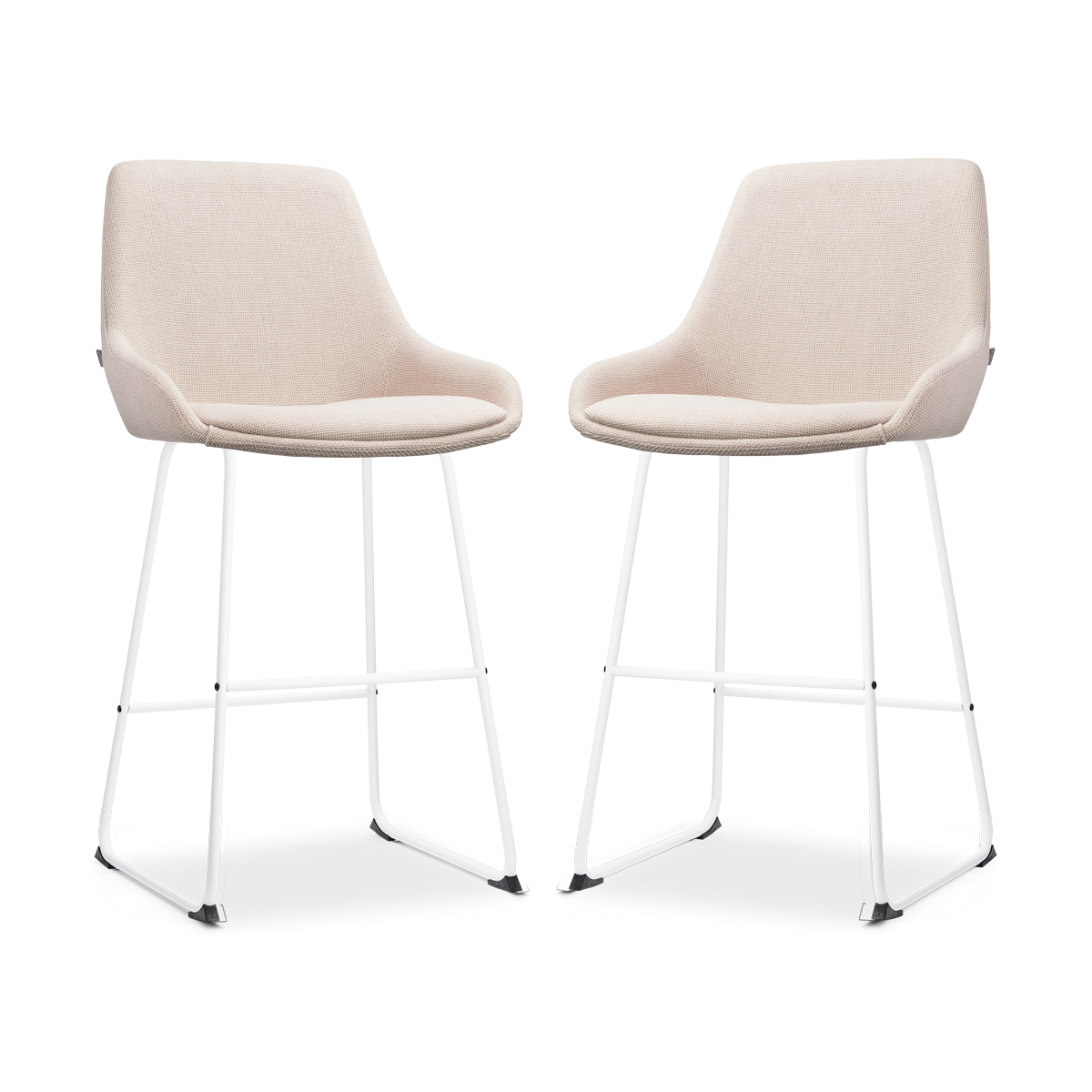 Nolon Nino-Isa Barkrukken Set van 2 - Beige - Wit - 65 cm