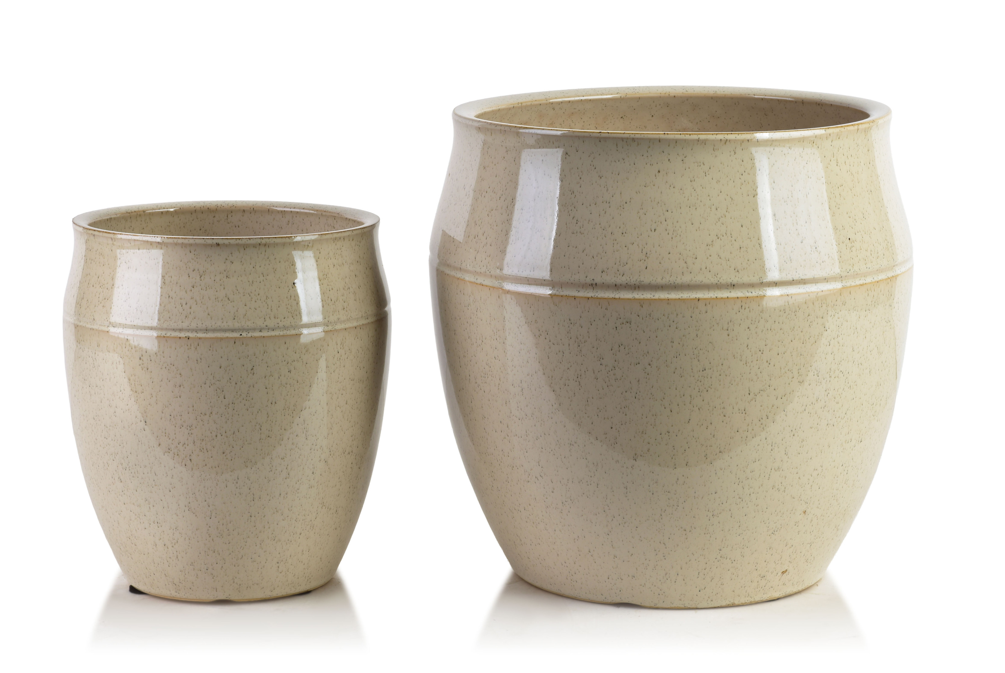 NEVA BEIGE Komplet 2 osłonek ceramicznych 30,5x30,5x30,5cm/20,5x20,5x23cm