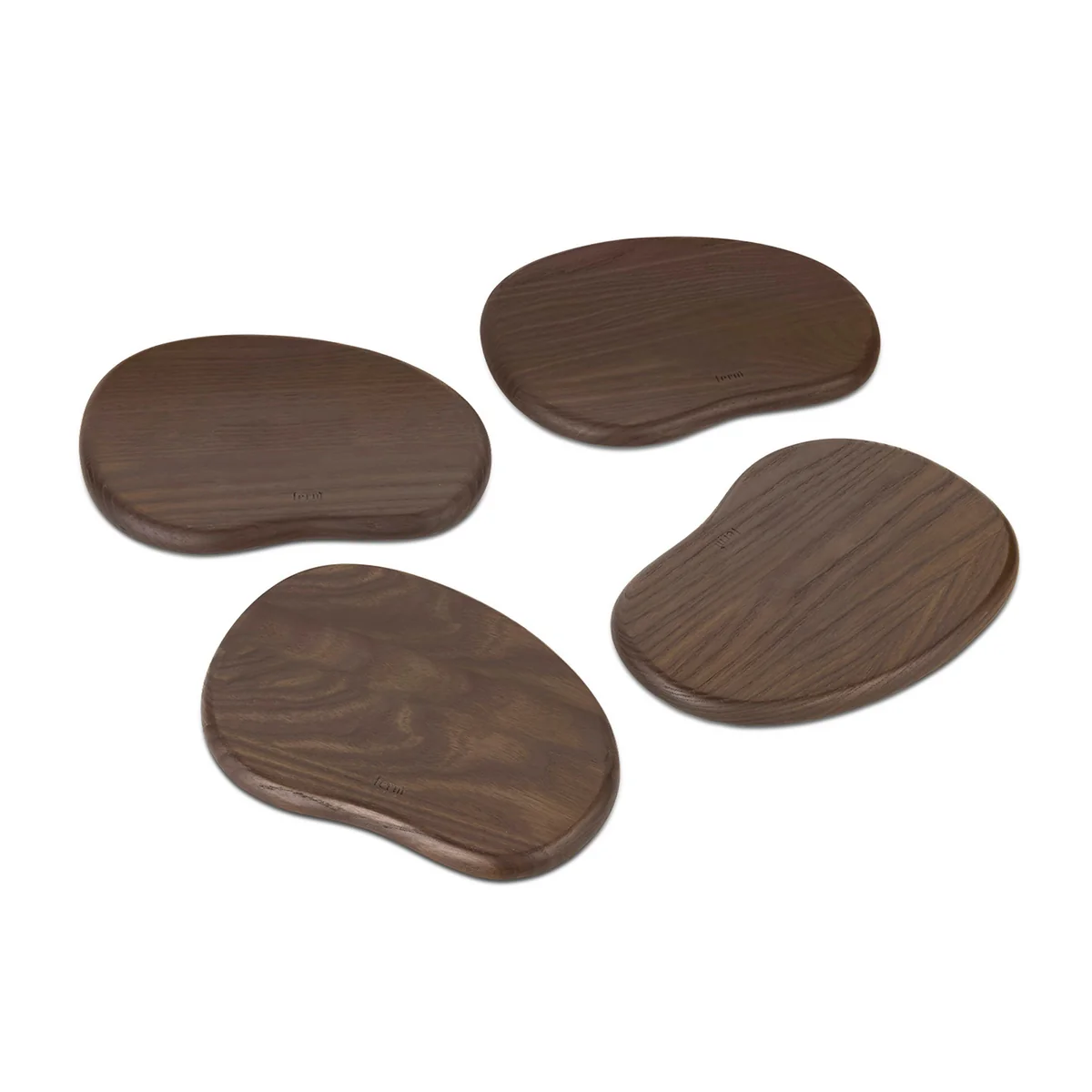 Ferm Living - Cairn Butter Boards, dunkelbraun (4er-Set)