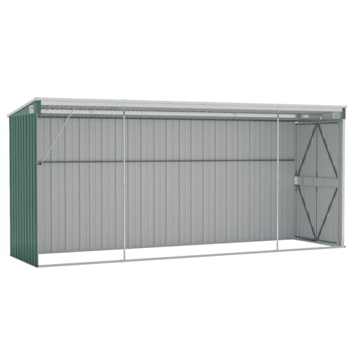 NNEVL Wall-mounted Garden Shed Green 118x382x178 cm Galvanised Steel