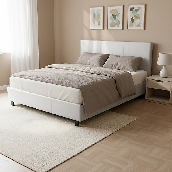 Lit ATLANTA 140x190   1 sommier / Blanc