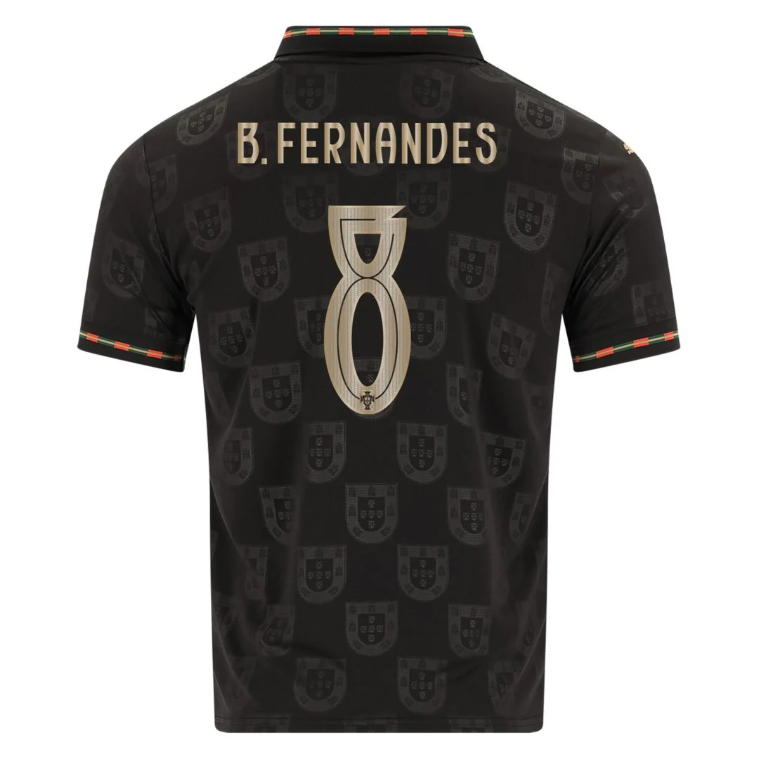 Portugal World Cup Fan Jersey Black Panther 2026 - #7 Ronaldo, #13 Eusebio, #8 B. Fernandes