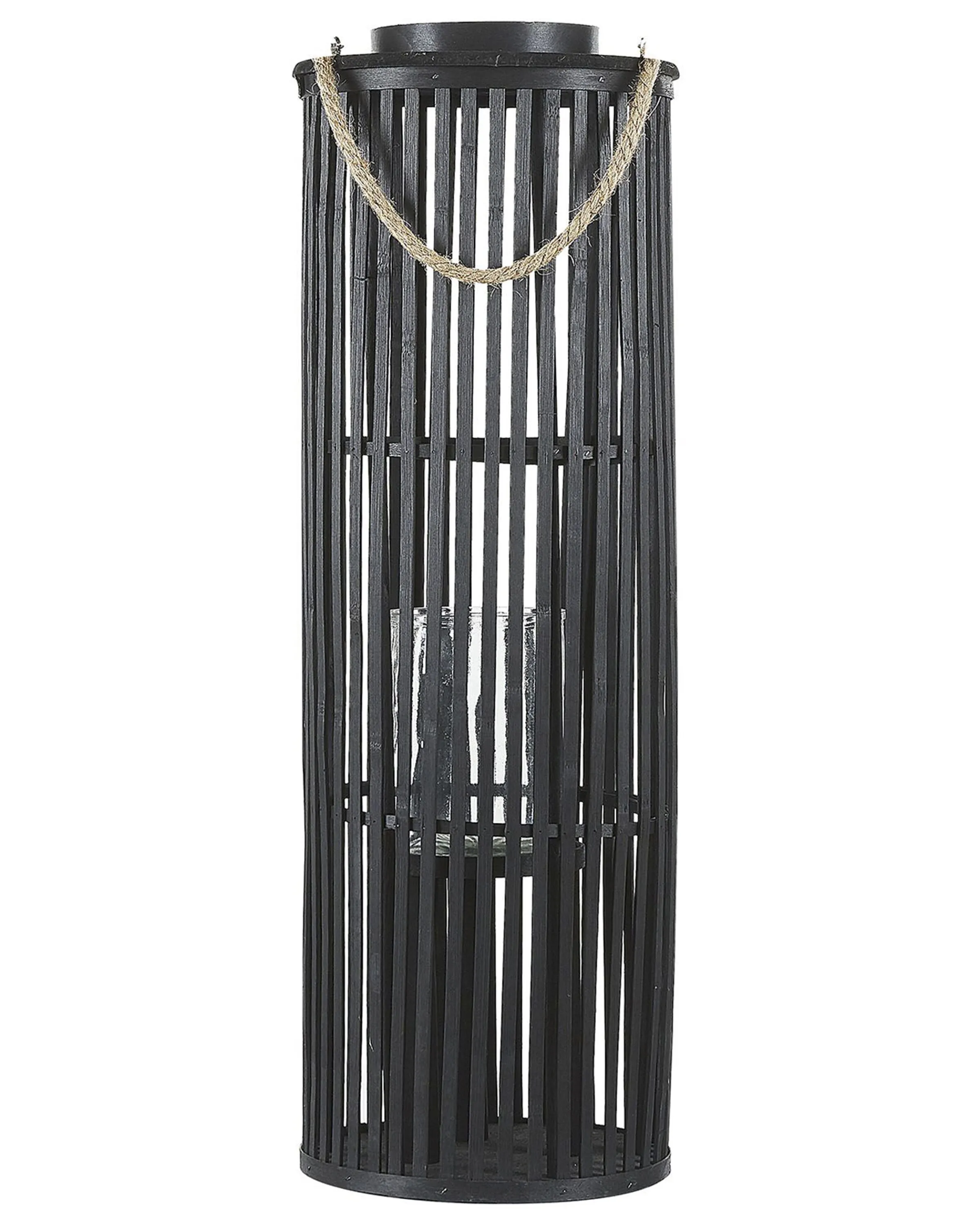 Lantern LUZON Willow Wood 40 cm Black