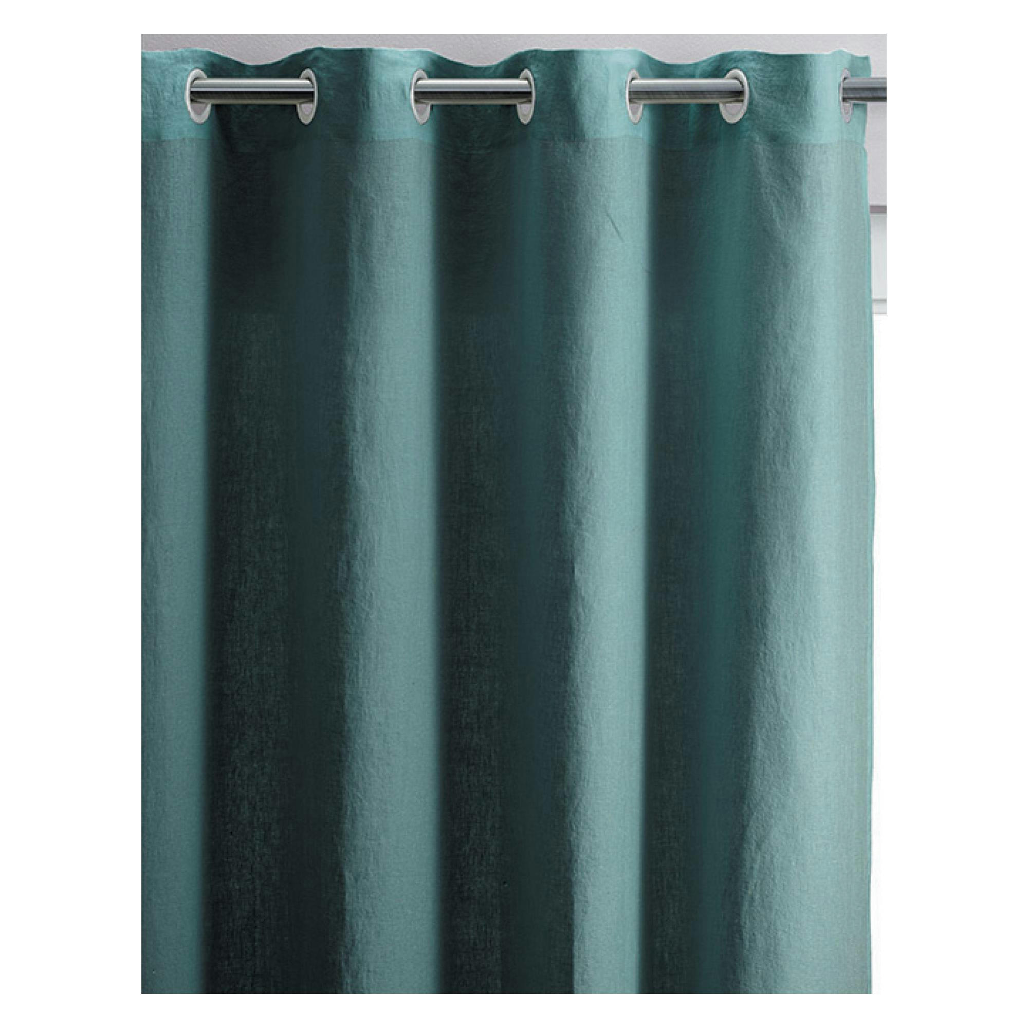 ZEFF - Rideau   en lin prusse 140 x 280