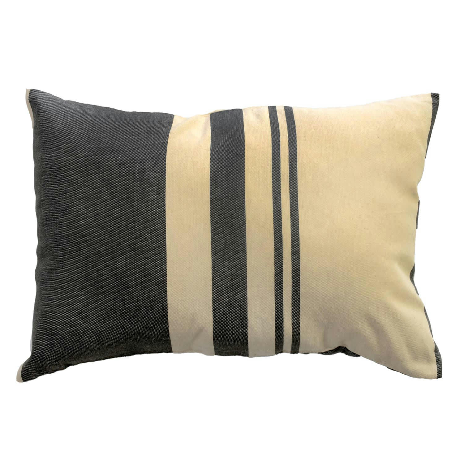 TANGER - Housse de coussin coton motif symétrique écru taupe 35 x 50