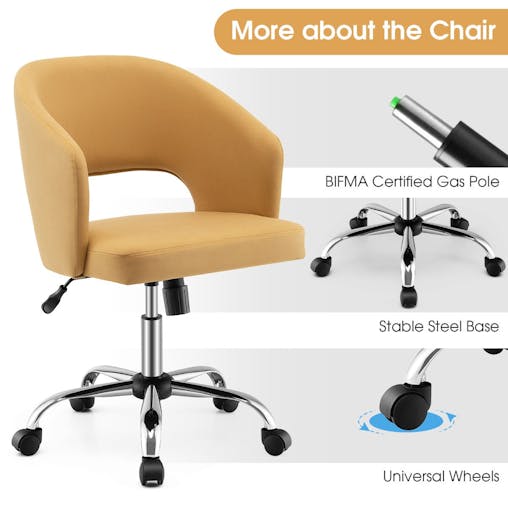 NNECW Modern Swivel Mid Back Home Office leisure Chair with Adjustable Height