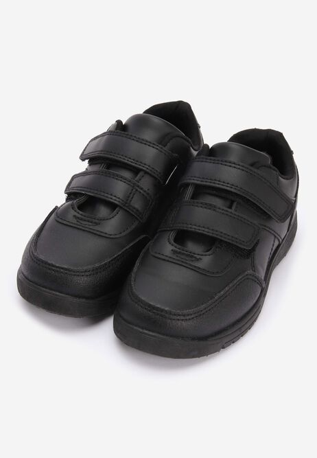 Boys Black Riptape Fastening School Shoes