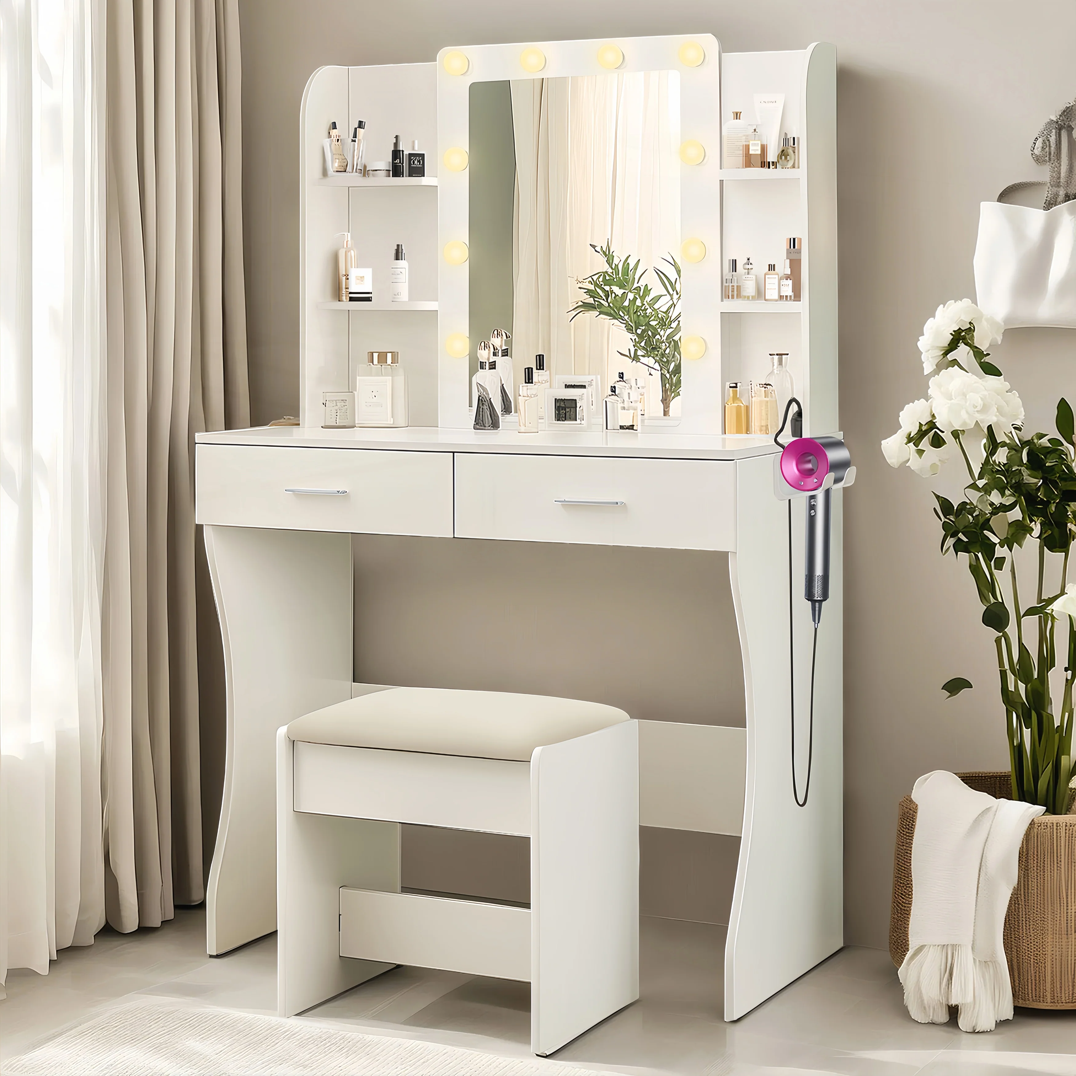 Makeup Vanity with Power Outlet