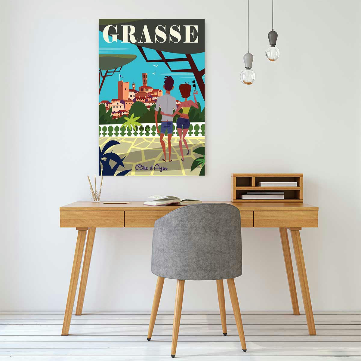 - Tableau voyage à grasse imprimé sur toile 60x90cm