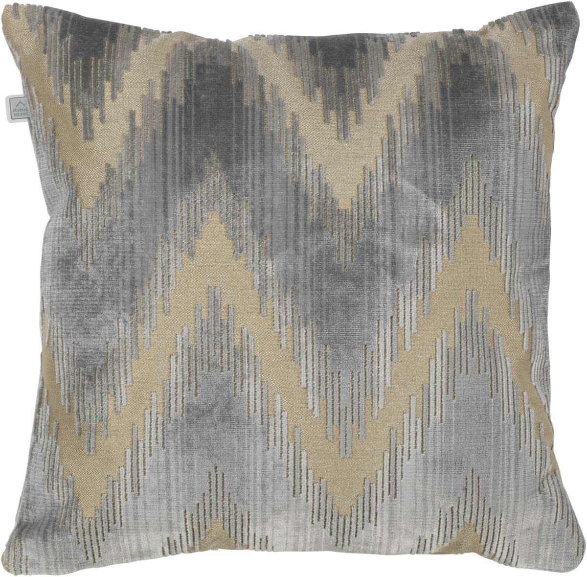 - Housse de coussin gris en velours-45x45 cm avec motif