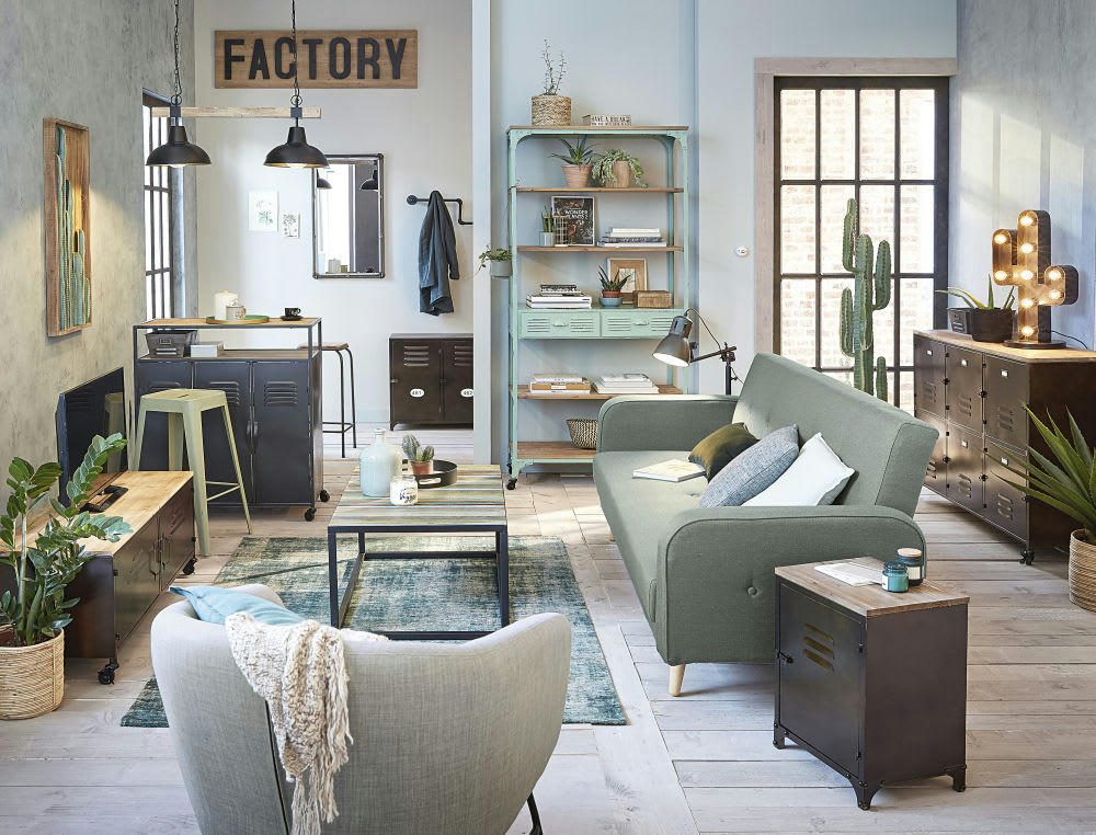 Wayne - Buffet bas industriel 2 portes en métal