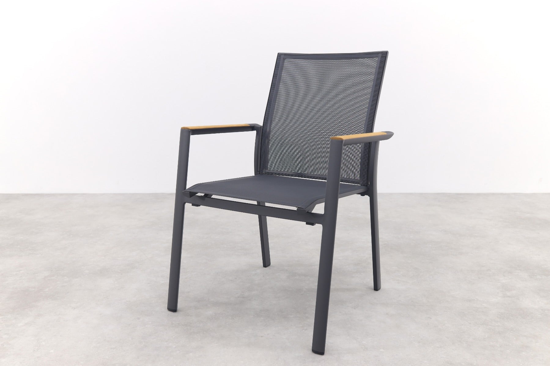 VDG Atmos stapelbare tuinstoel - Antraciet Teak