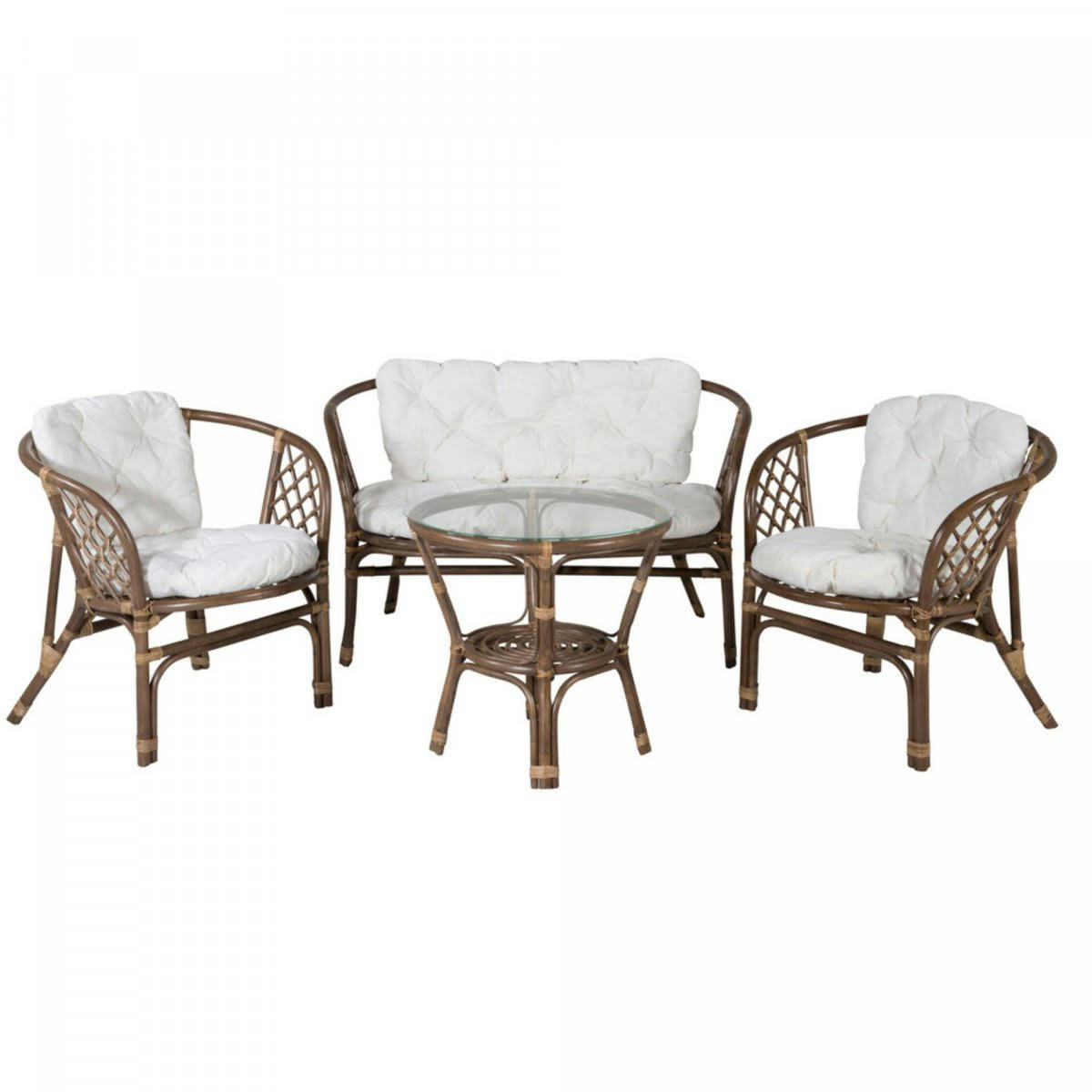 NOVATO - Salon de jardin vintage en rotin