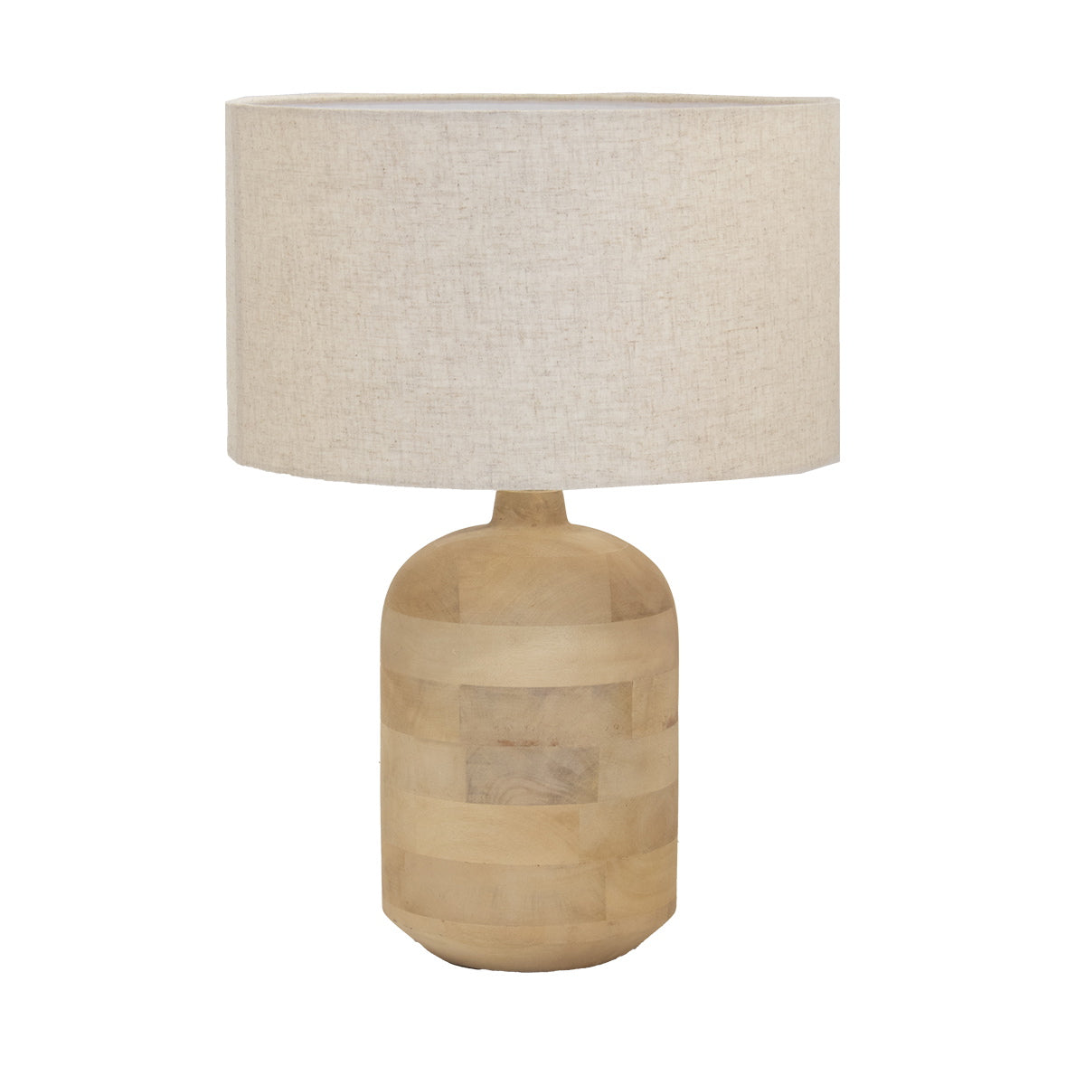 Giga Meubel Tafellamp Francis - Naturel - Mangohout - 55cm
