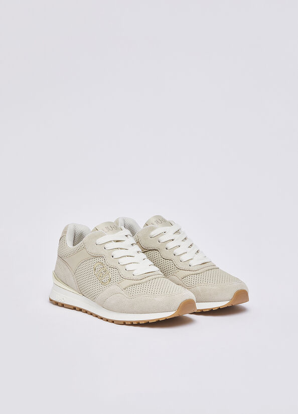 Sneakers in suede traforato