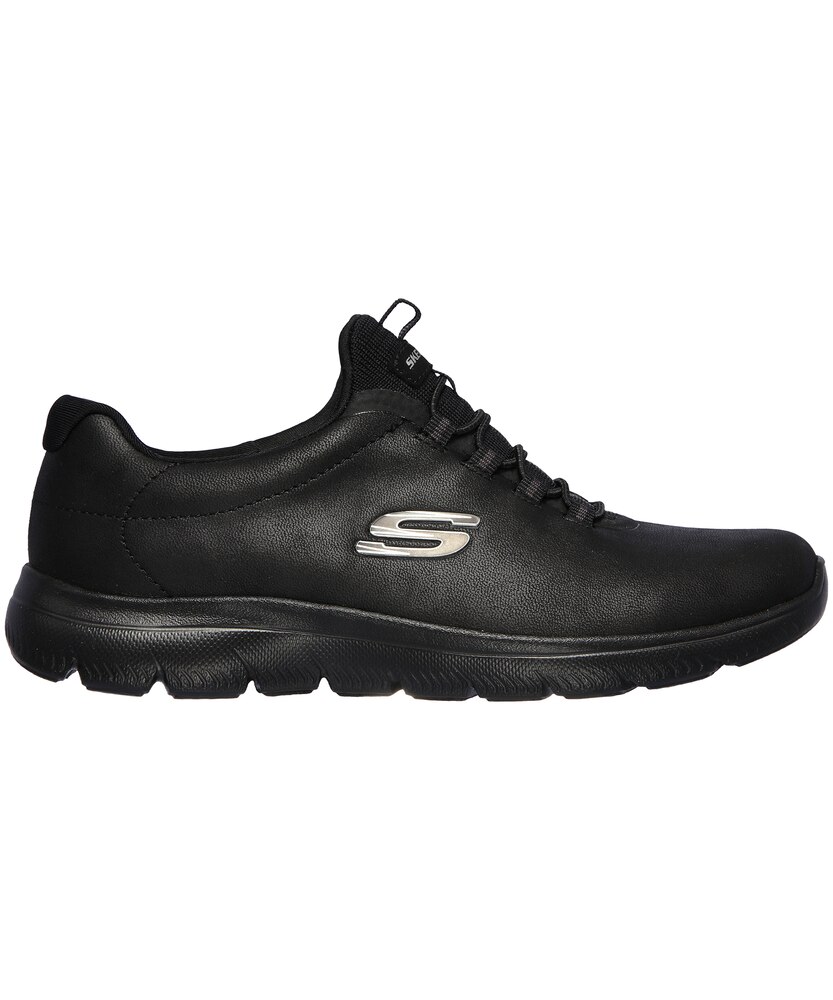 Skechers Women's Summits Duraleather Bungee Slip On Sneakers - Black