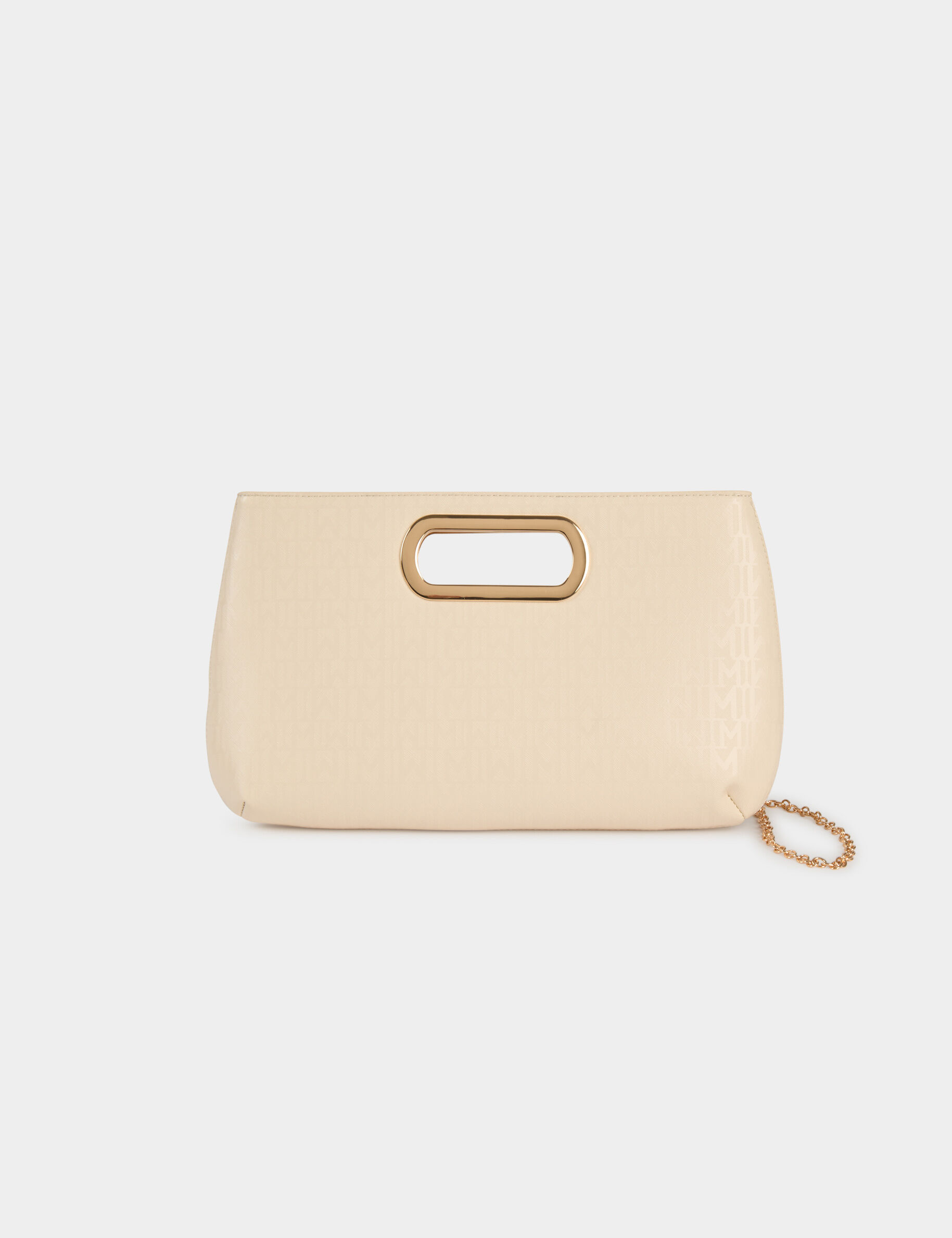 Faux Leather Pouch Ivory Women