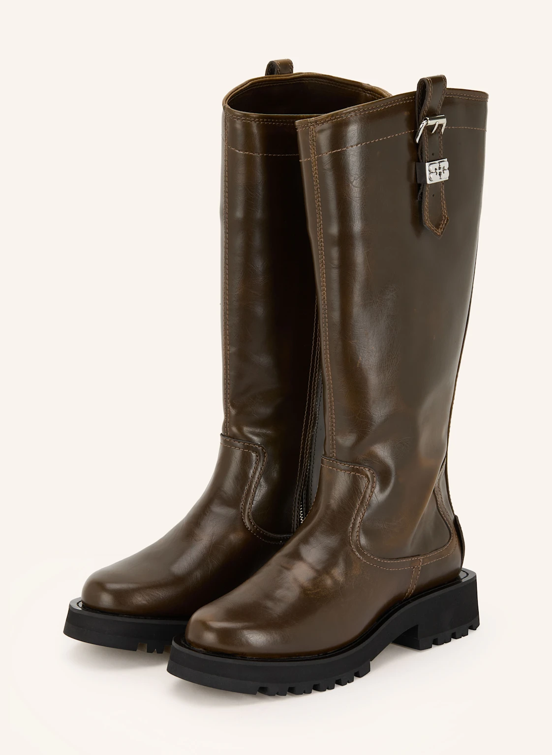 GANNI Stiefel mit Nieten