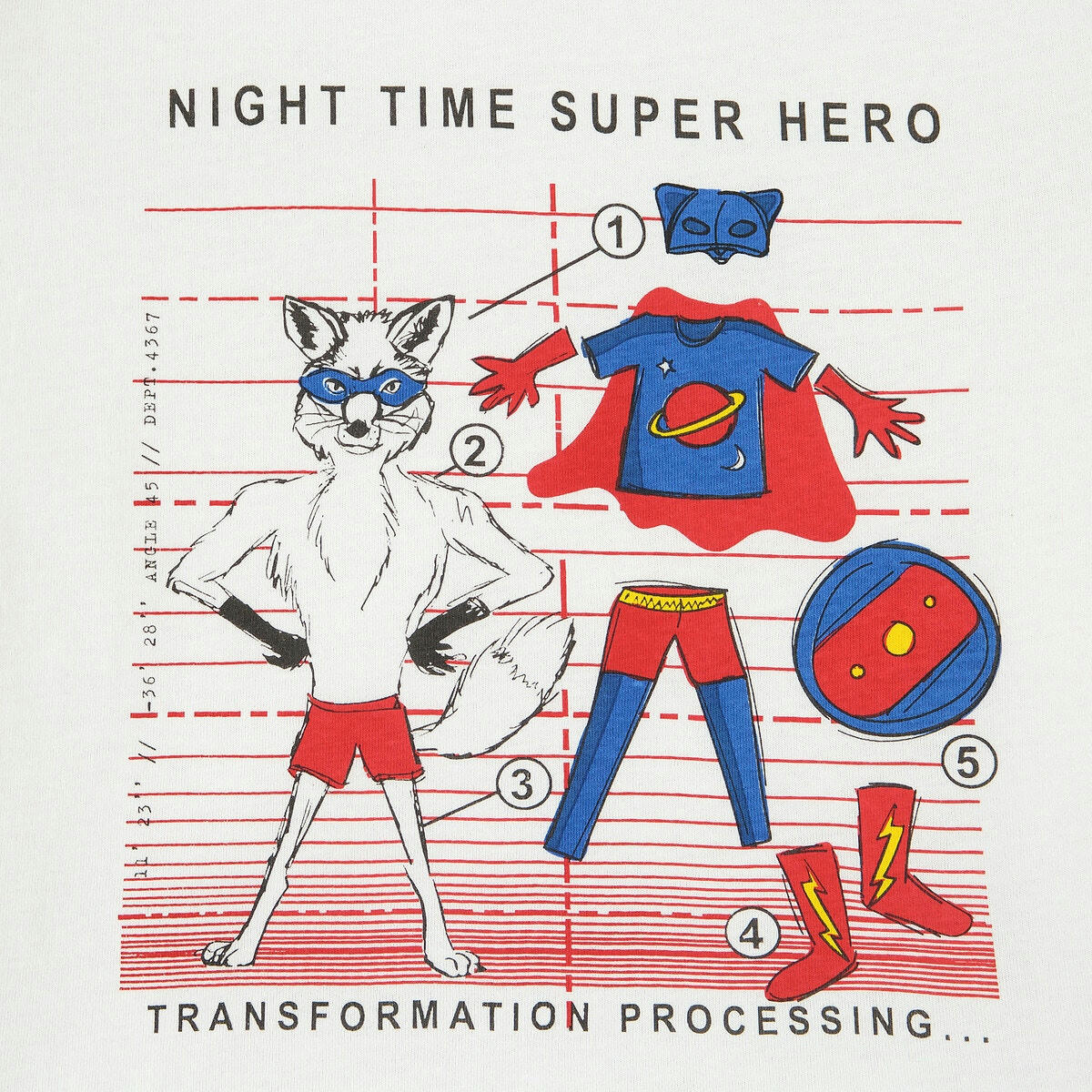Pyjama en coton imprimé renard super-héros