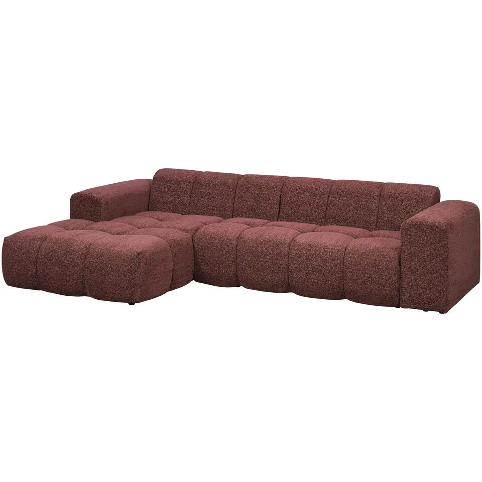 Hoekbank Beau links - Raven - wijnrood