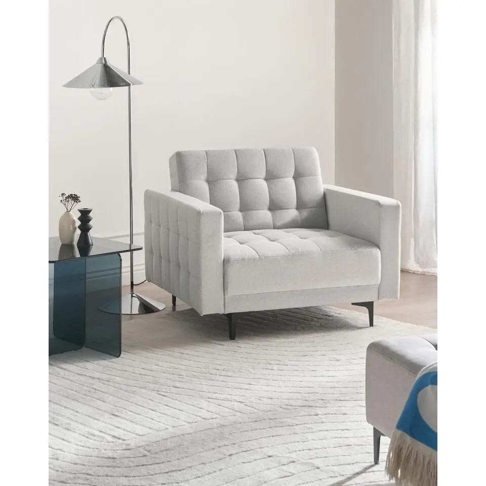 ABERDEEN - Fauteuil - Lichtgrijs - Stof