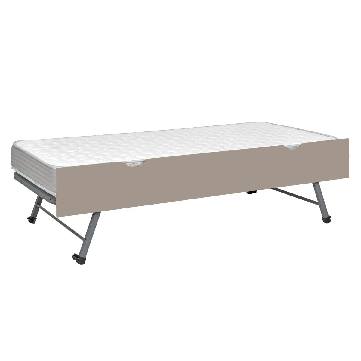 STRATA - Sommier gigogne avec façade 90x200 cm bois massif lin