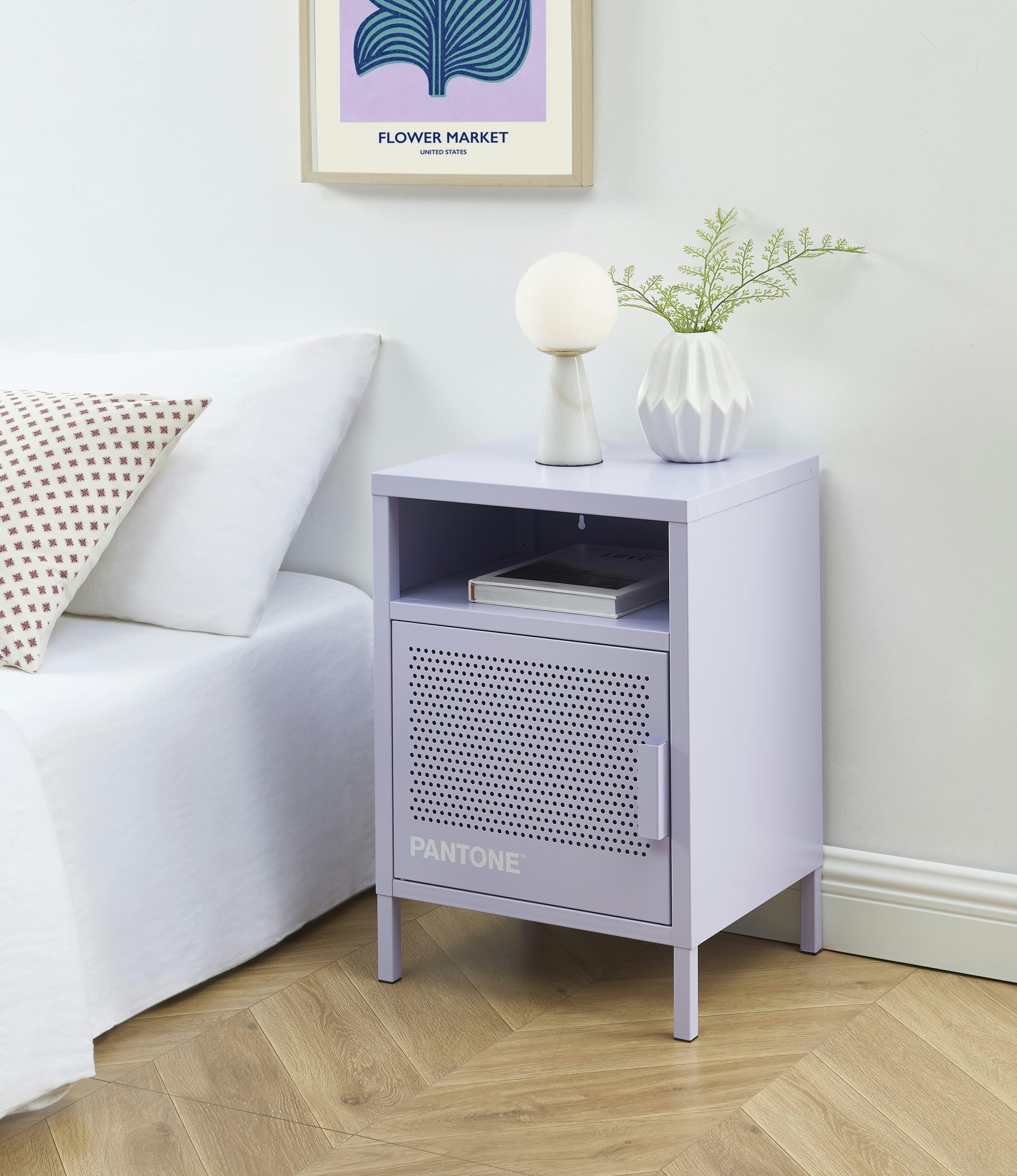 PANTONE - Table de chevet  métal lilas 40cm