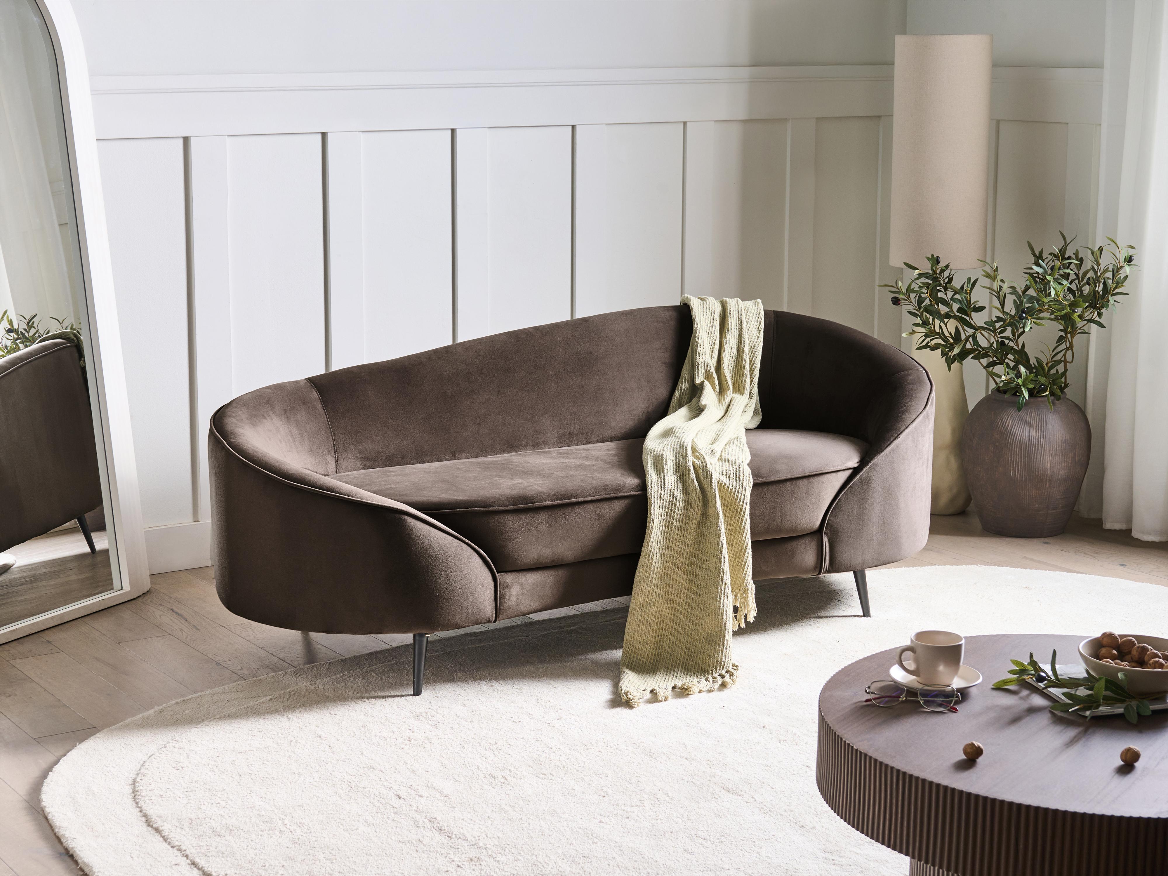 Sofa 2 Seater SAVAR Velvet Dark Brown