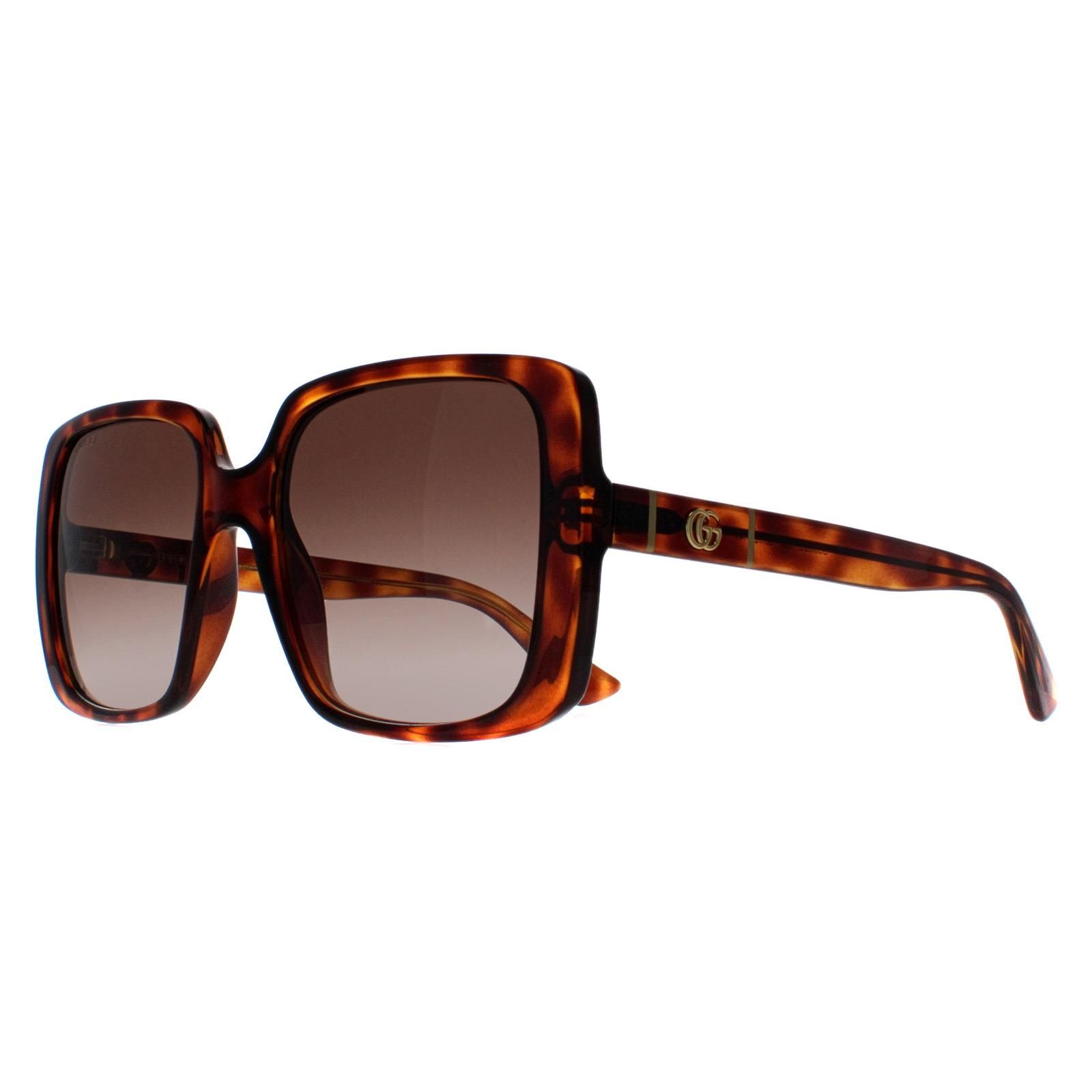 Gucci Square Dark Havana Brown Gradient GG0632S