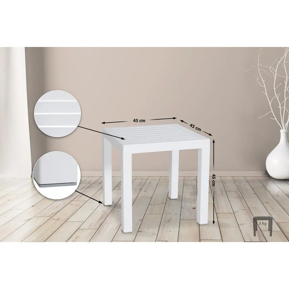 CLP Bijzettafel Ocean Kunststof - wit