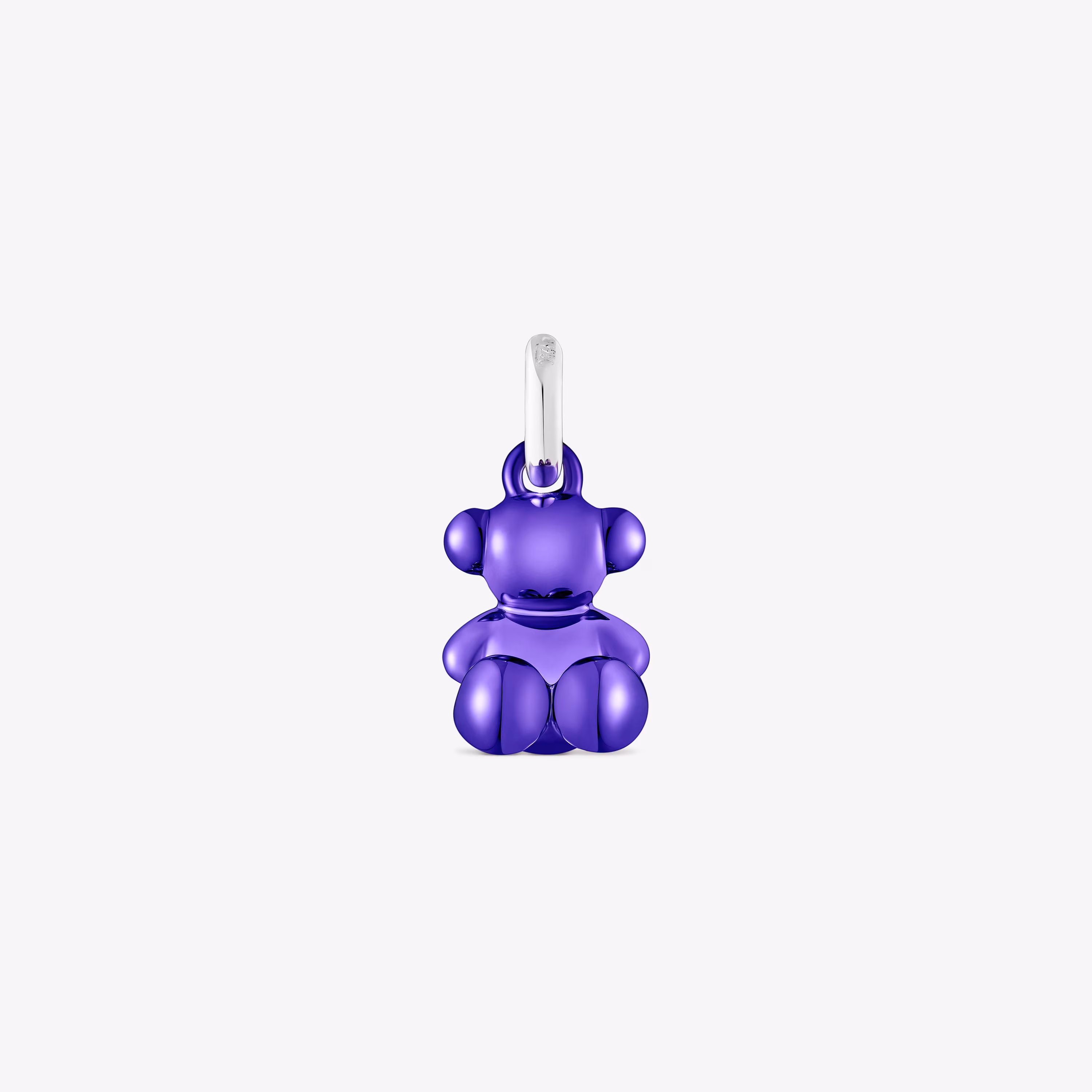 Colgante oso pequeño de acero en color lila Bold Bear